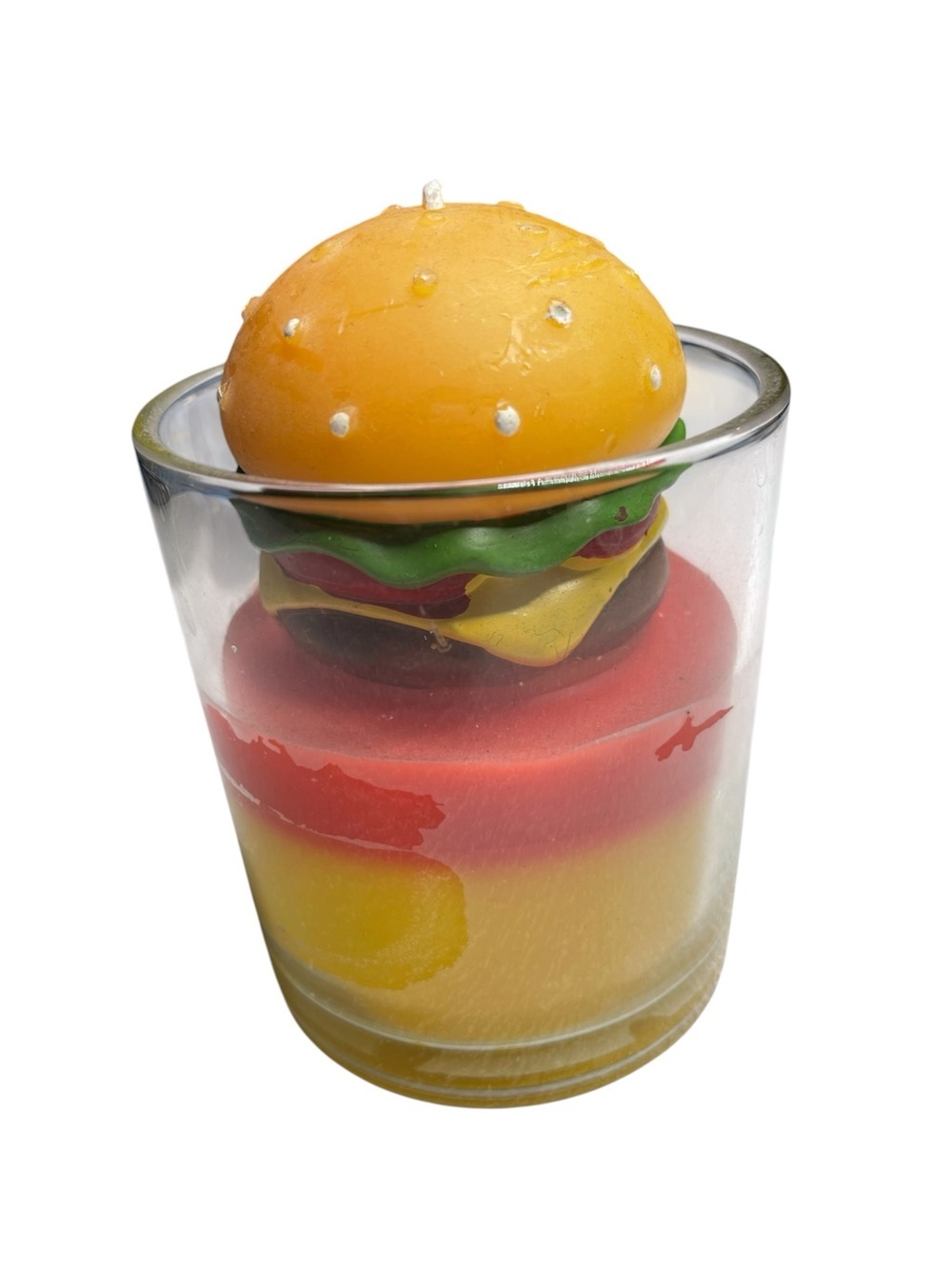 Burger time Novelty Burger Layered Candle in Yellow, Red, Green - Picture 3 of 5